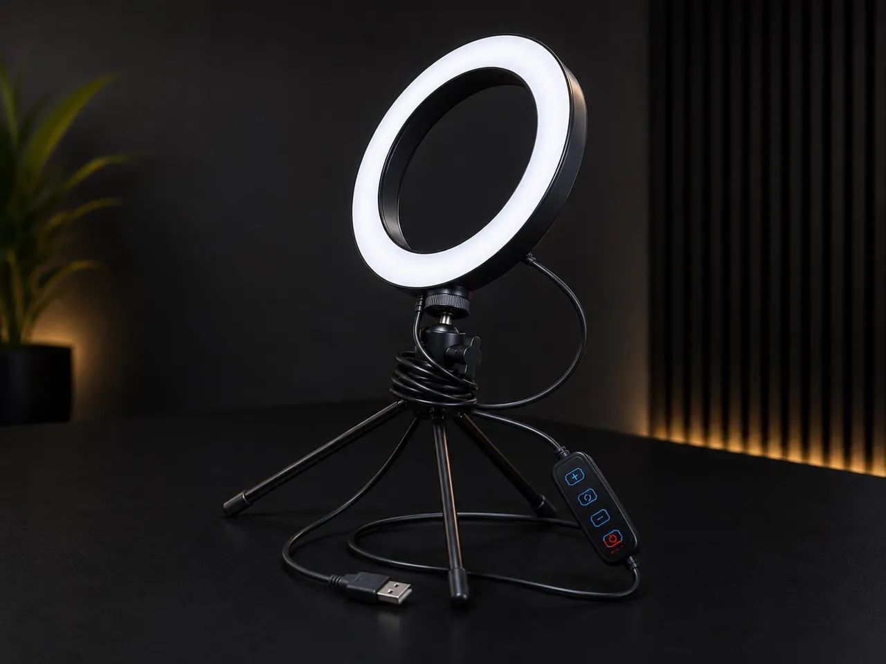 Ring Light LED 26cm com Tripé de Mesa + Controle USB - Foto 2