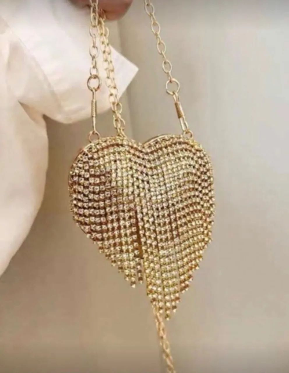 Bolsa coração dourada