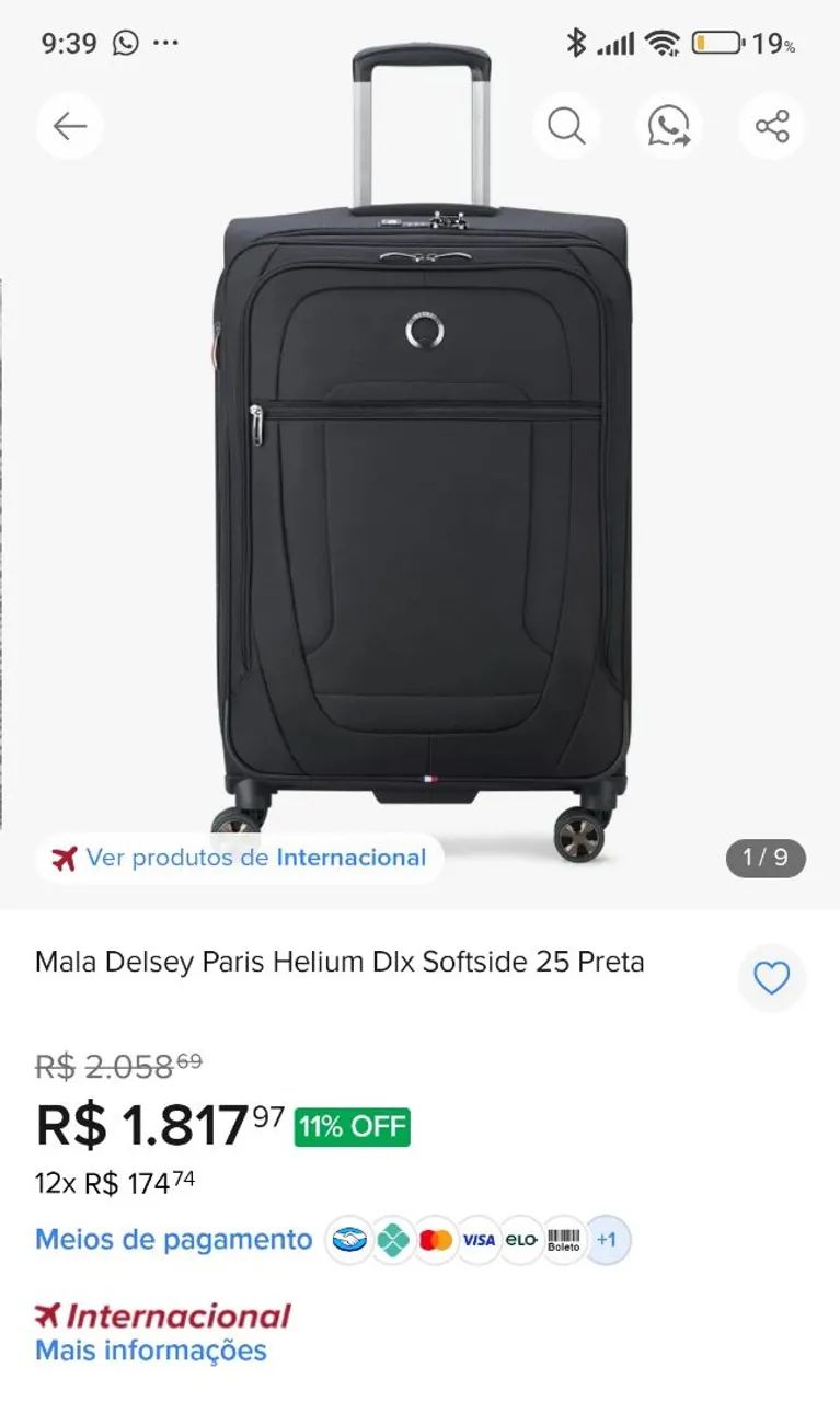 Mala de viagem Delsey Paris 