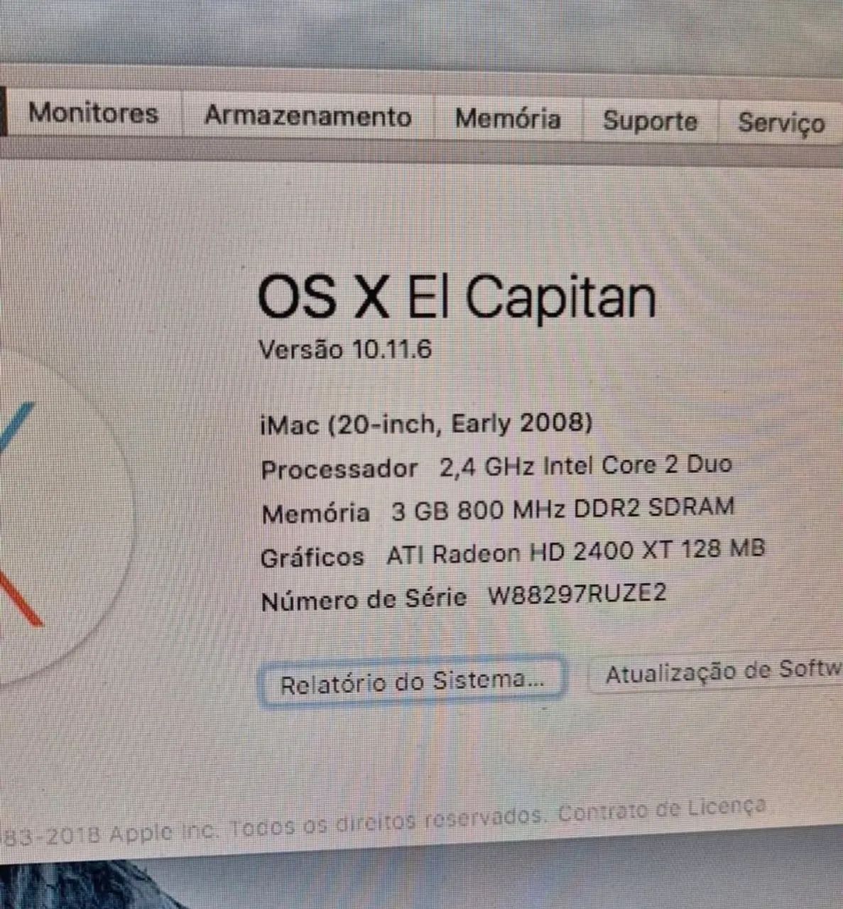 Computador iMac Early 2008 Apple, em aço, 20pol<br> - Foto 4