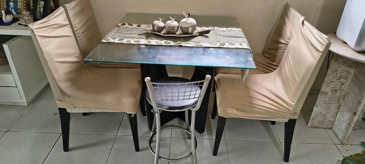 Mesa de vidro madeira laqueada - Foto 3