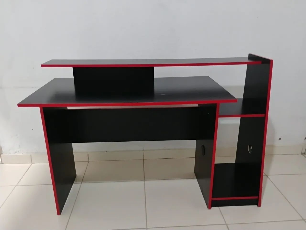 Mesa Gamer Vermelho e Preto - Foto 5