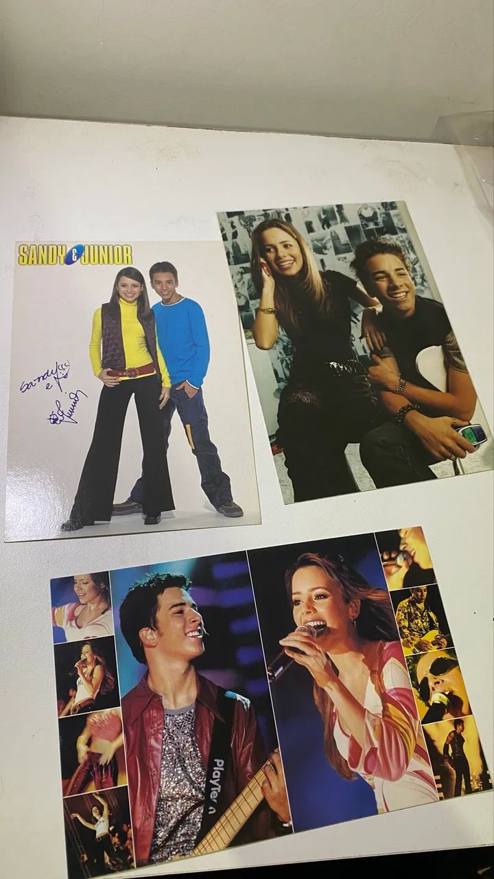 kit 3 postais sandy e junior autografados - postal Nokia - identidade 