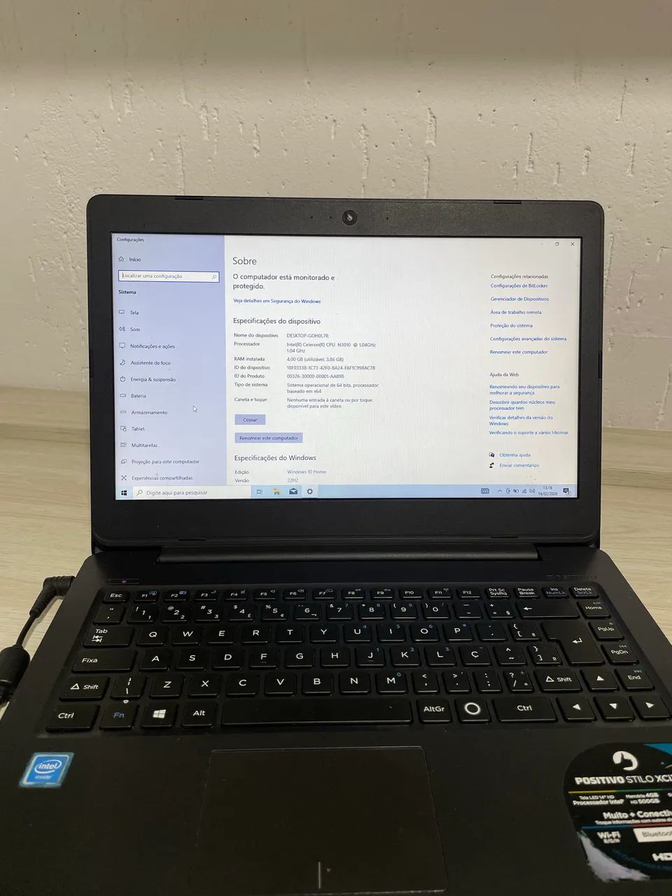 Notebook positivo stilo 14polegadas