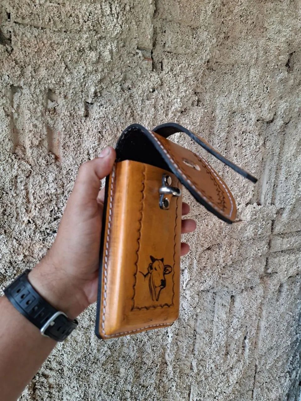 Estou vendendo porte de celular de couro preço bom - Foto 3