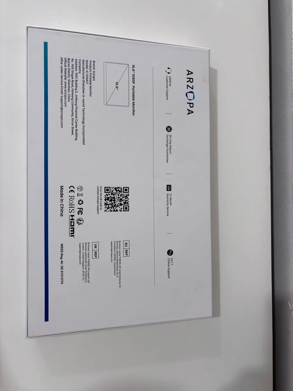 Monitor Portátil Arzopa A1 Gamut 15.6 Fhd 1080p 60hz - Foto 3