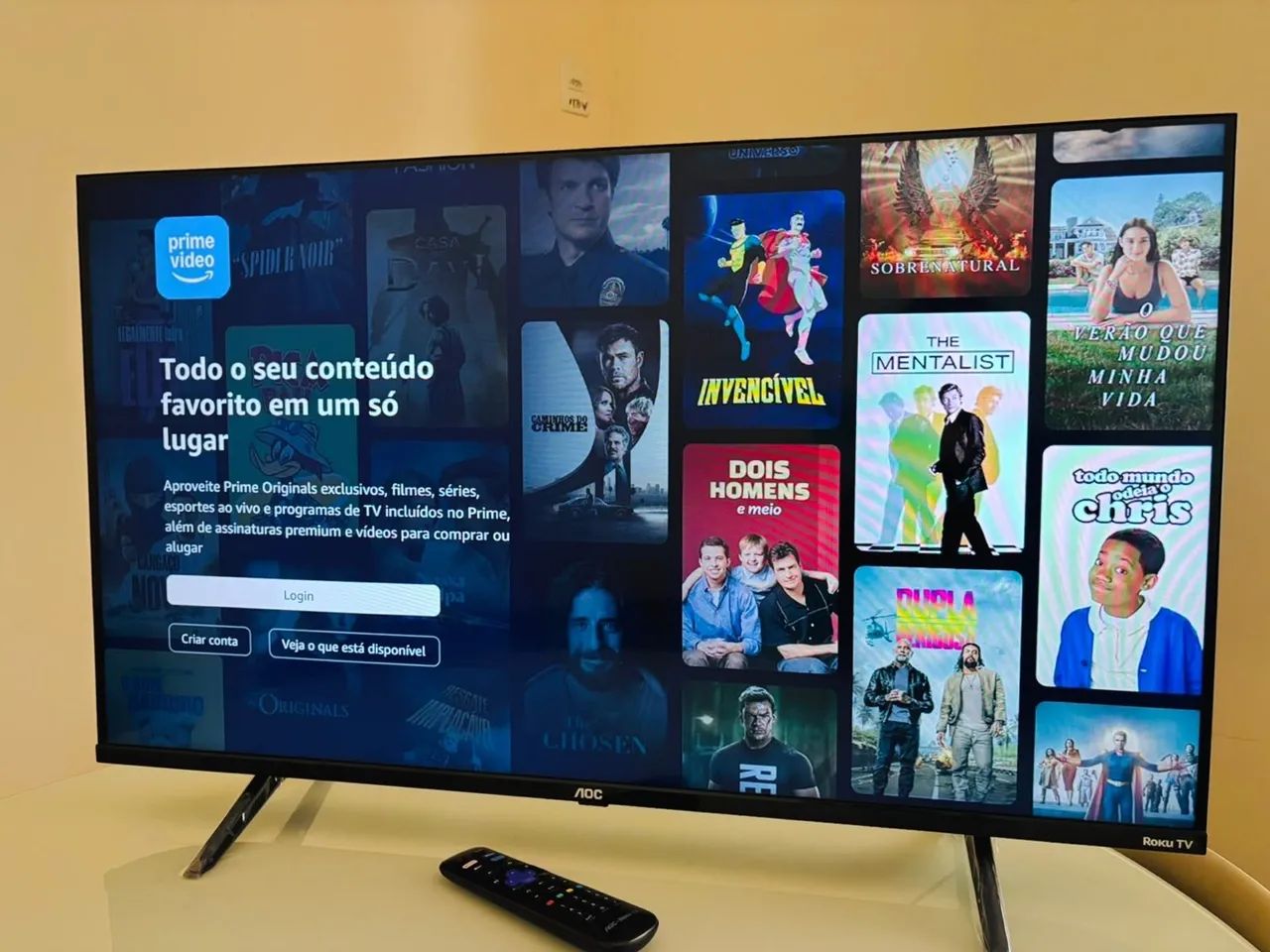 Smart tv Aoc Roku 40 polegadas impecável  - Foto 3