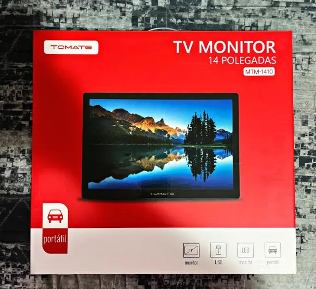 Tv monitor portátil nova 14 polegadas com bateria