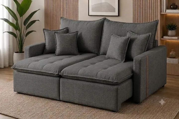 Sofá-Cama Gana Cinza 2,20m | Conforto e Praticidade