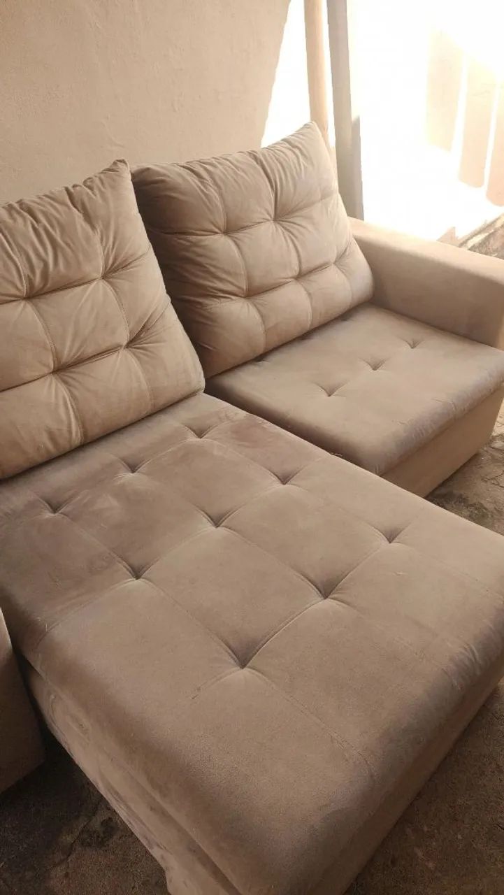 Sofá Retrátil de Suede (grande)