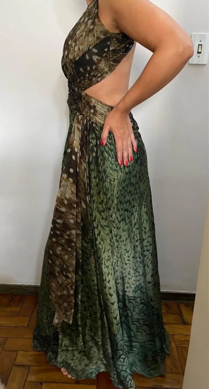 OPORTUNIDADE: Vestido Verde Estampado - Foto 4