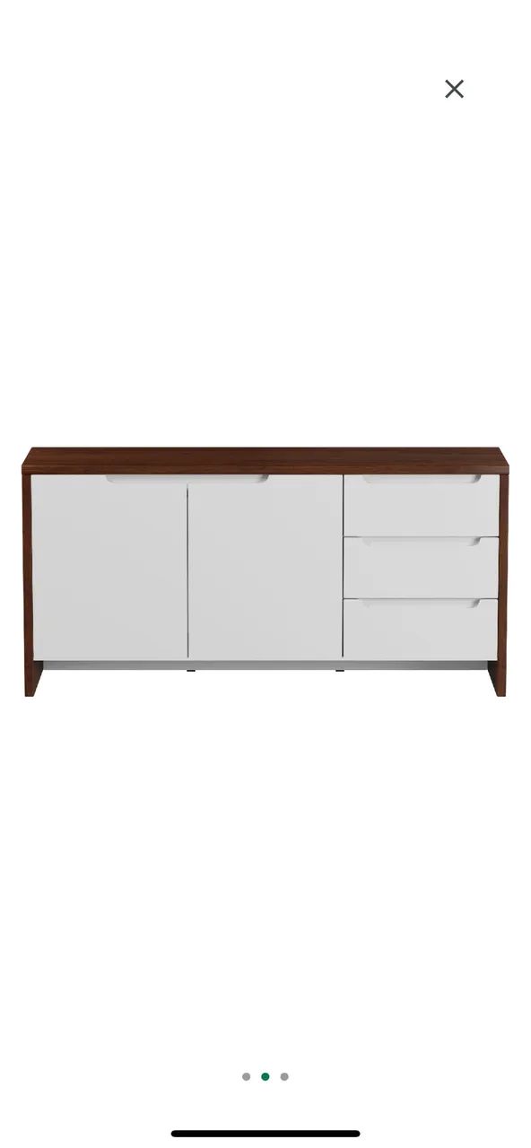 Buffet tok stok branco e madeira 