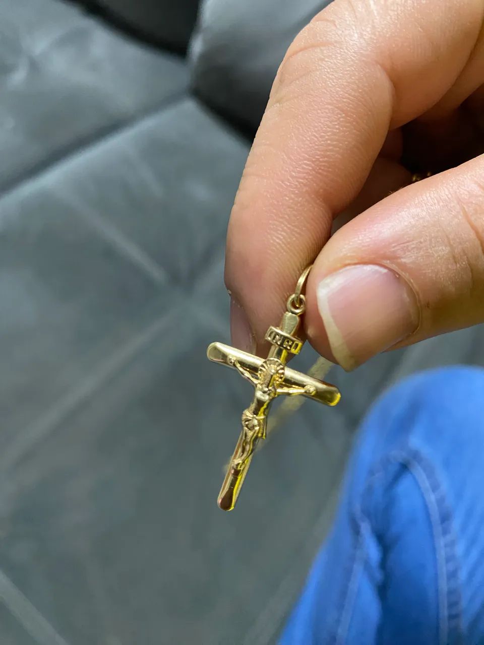 Cordão e par de aliança em ouro  - Foto 5