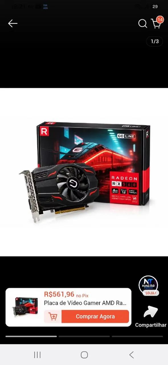 Placa de video Randeon R7 240.