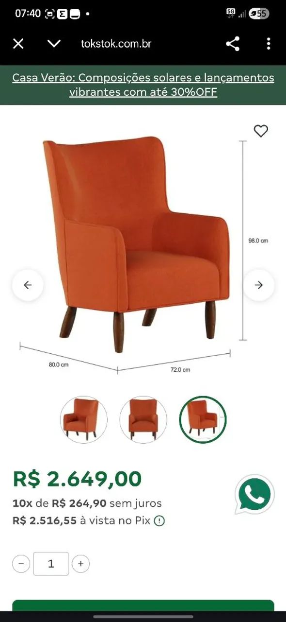 Poltrona Liverpool tok stok - Foto 2