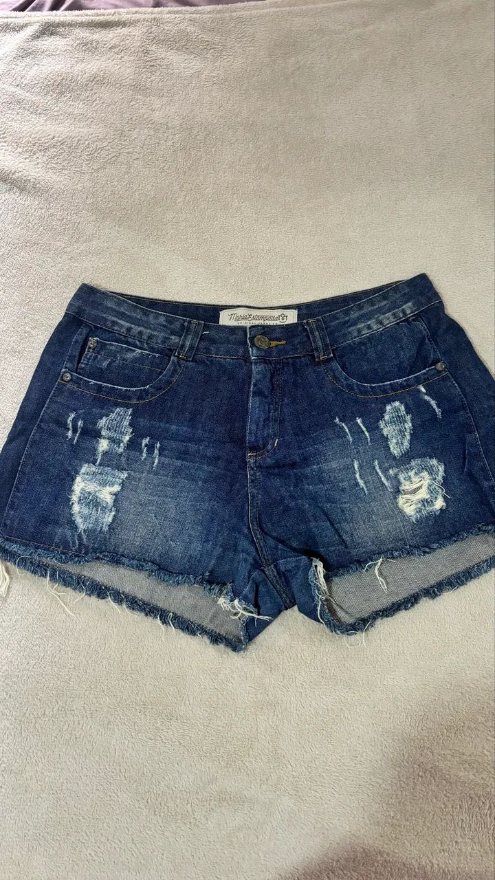 Short Jeans Maria Estampada TAM 44 - Foto 3