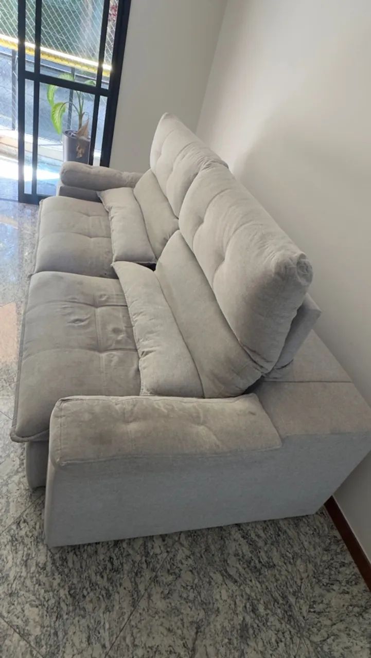 Sofá retrátil e reclinável 3 lugares - Foto 3