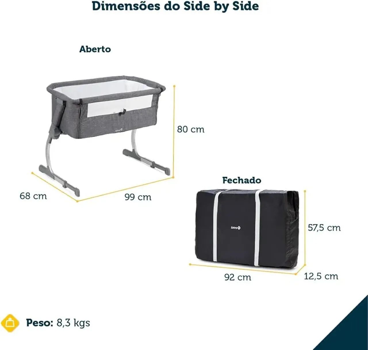 Berço portátil Side by Side Safety - Foto 2