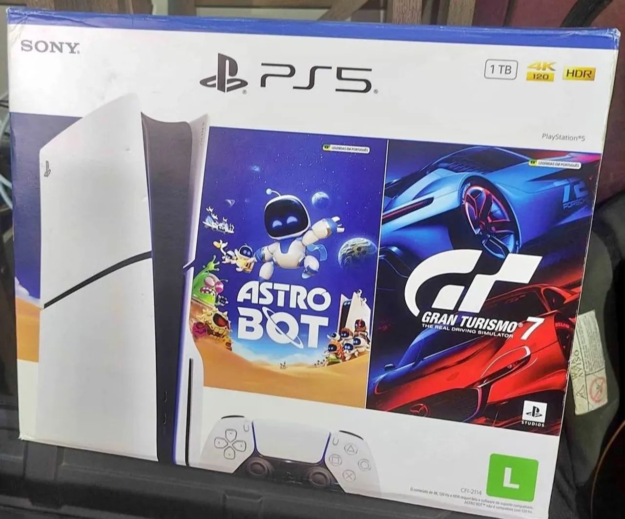 Ps5 slim 1tb com disco e 2 jogos 