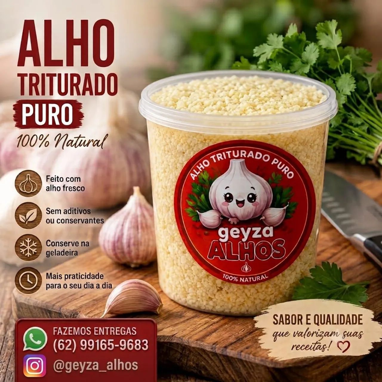 Alho triturado puro 