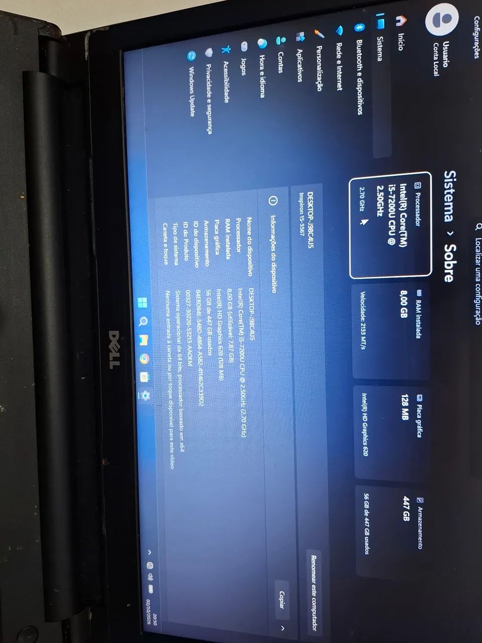 Notbook Dell  i5 --7 gen (negociavel) - Foto 5