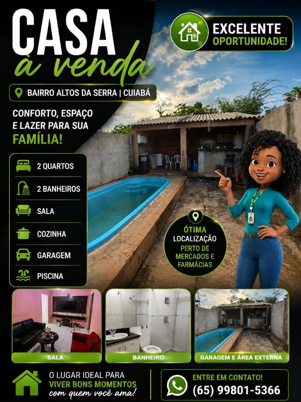 VENDO CASA COM PISCINA NO ALTOS DA SERRA 