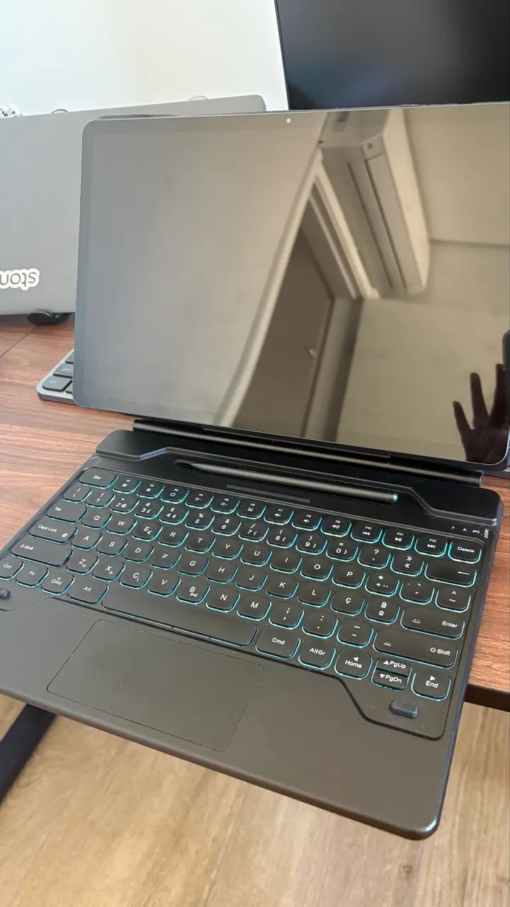 Tablet S7 FE + case com teclado bluetooth - Foto 4