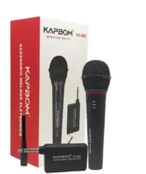 Microfone sem fio (acompanha fio)