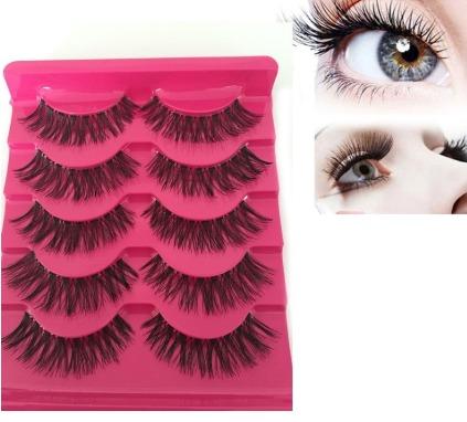 Cílios Postiços Volumosos Base de silicone 5 pares
