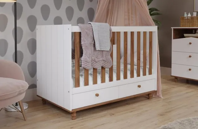 Berço Americano Candy Permobili Baby, C/ 02 Gavetas, 100% MDF - ( Promoção )