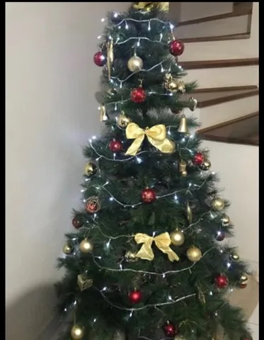 Linda Árvore De Natal Decorada Dourada 55cm Artesanal Luxo