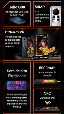 Celular Infinix Free Fire, novo, lacrado na caixa. - Celulares e