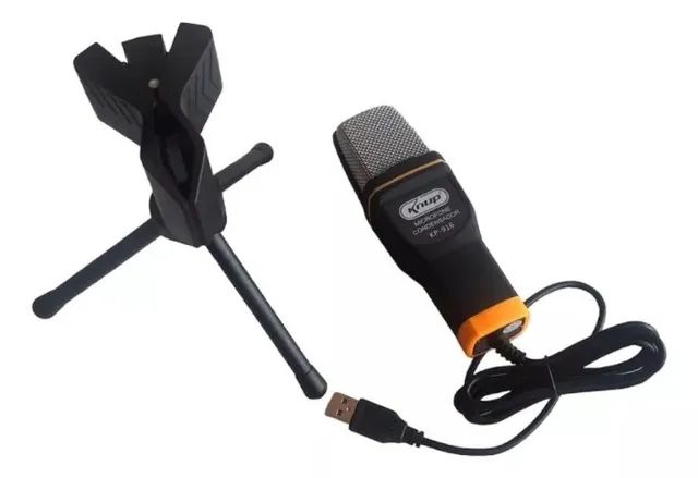 Microfone Knup Kp-916 Condensador Omnidirecional Cor Preto/cinza - Foto 3