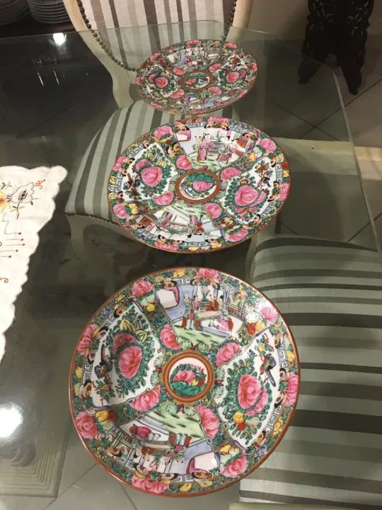 Antigo Prato Porcelana Macau  - Foto 5