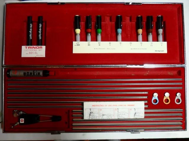 Estojo Normografo Trident Trinor Lettering Set 901-SL - Foto 2