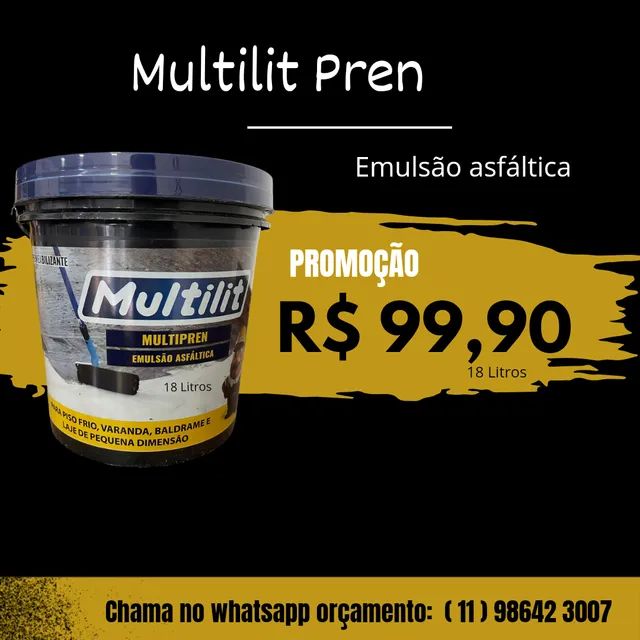 Multilit VedaPren Manta Asfaltica Liquida Preta 18 litros