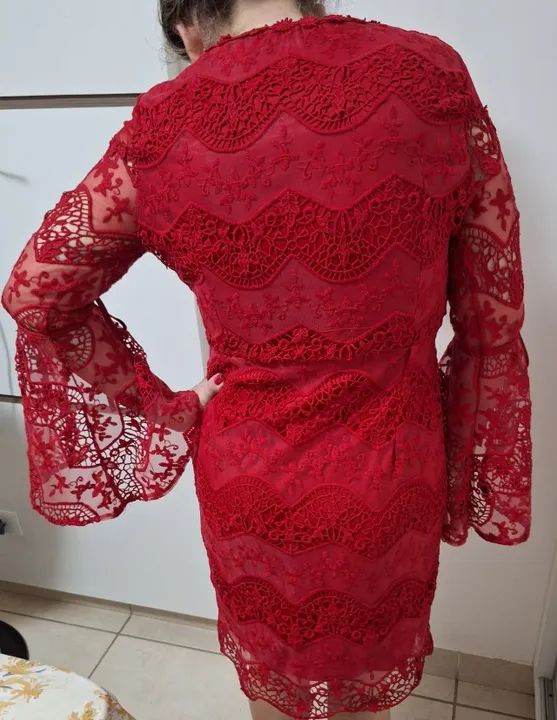 Vestido social vermelho elegante  - Foto 4