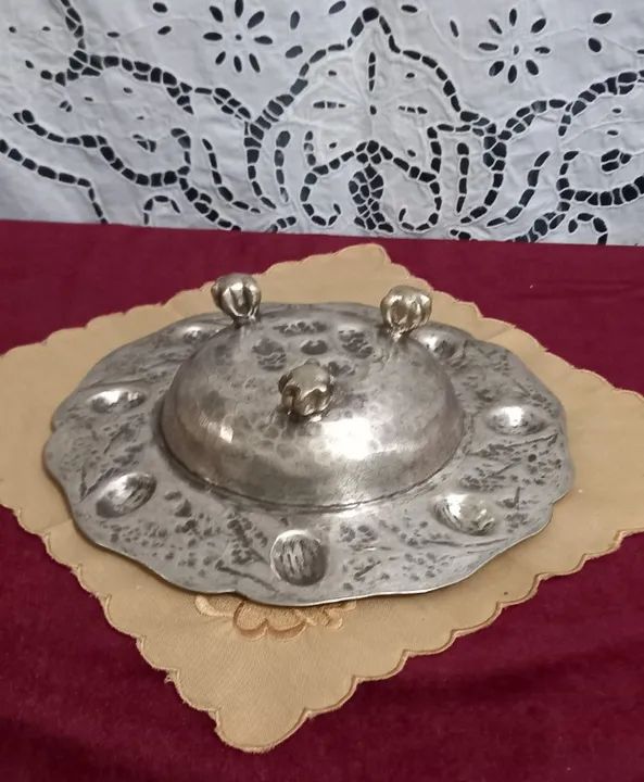 Antiga Fruteira De Metal Boliviano - Foto 5