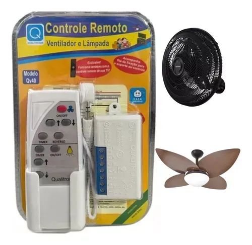 Controle Remoto Ventilador Teto Parede E Luz Qv40 Bivolt
