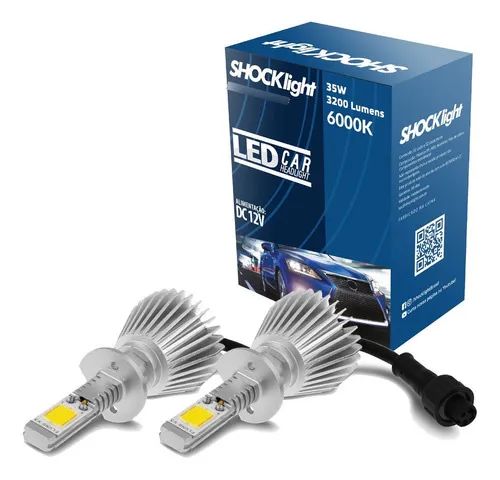 Kit Led Headlight 2d Shocklight H1 H3 H7 H8 H11 H27 Hb3 Hb4