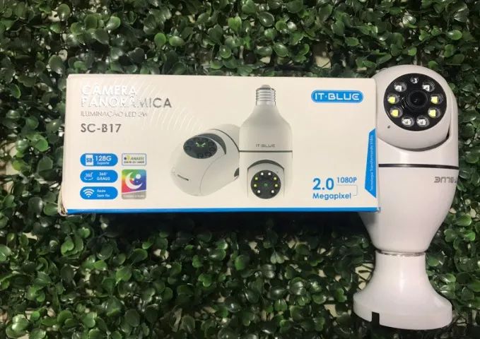 Câmera Panorâmica 1080P com Iluminação LED - Segurança Total!