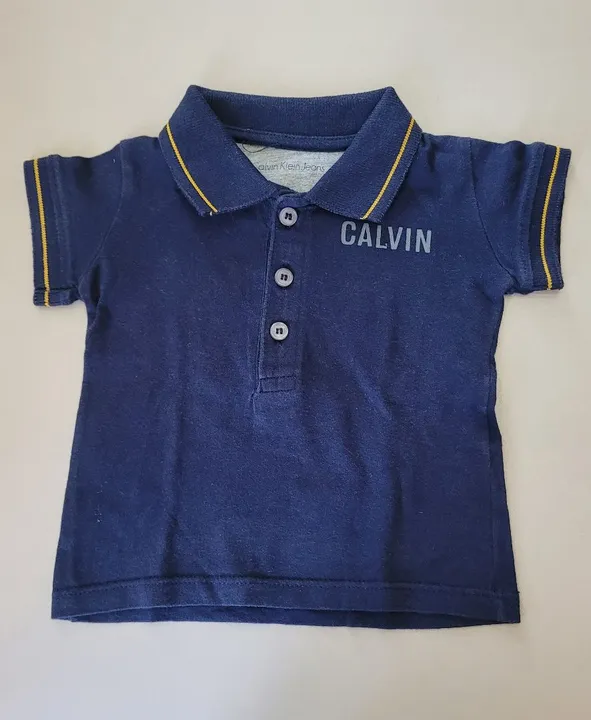 Camiseta Polo Calvin Klein Jeans Bebê - Azul
