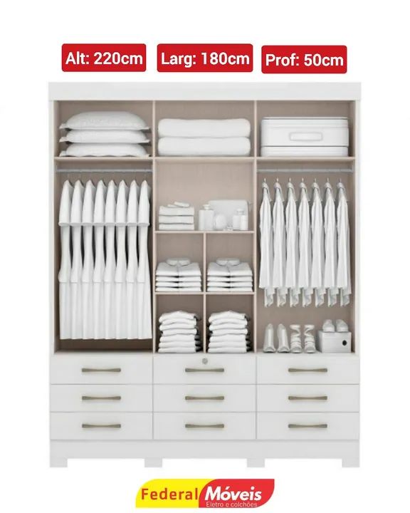 Guarda Roupa 3 Portas de Correr Novo Fazemos Entrega  - Foto 2