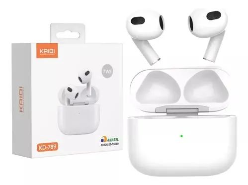 Fone De Ouvido Sem Fio Bluetooth Kaidi Tws Kd-789 Cor Branco - Loja Natan Abreu  - Foto 4