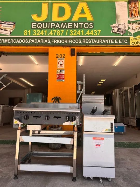 Combo hamburgueria - chapa inox + fritador + cavalete - marca venâncio  - Foto 2