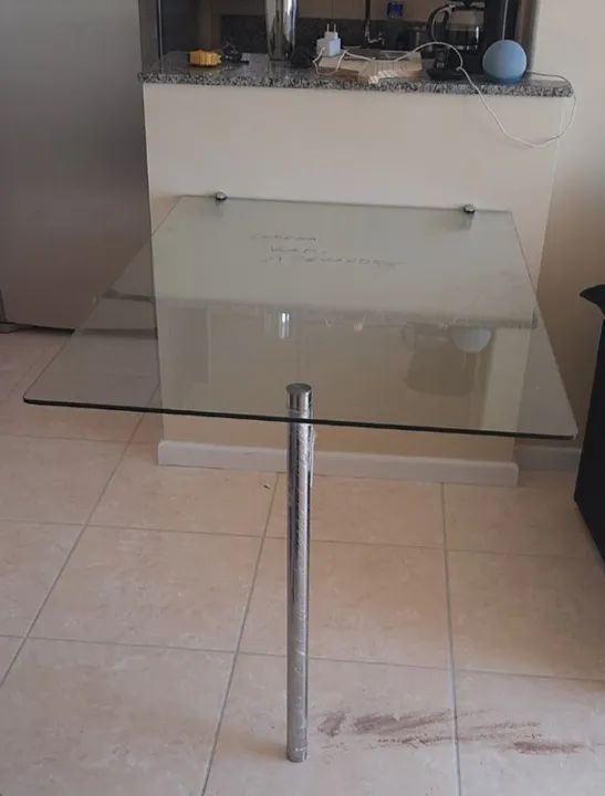 Mesa de Vidro com pé inox  - Foto 2