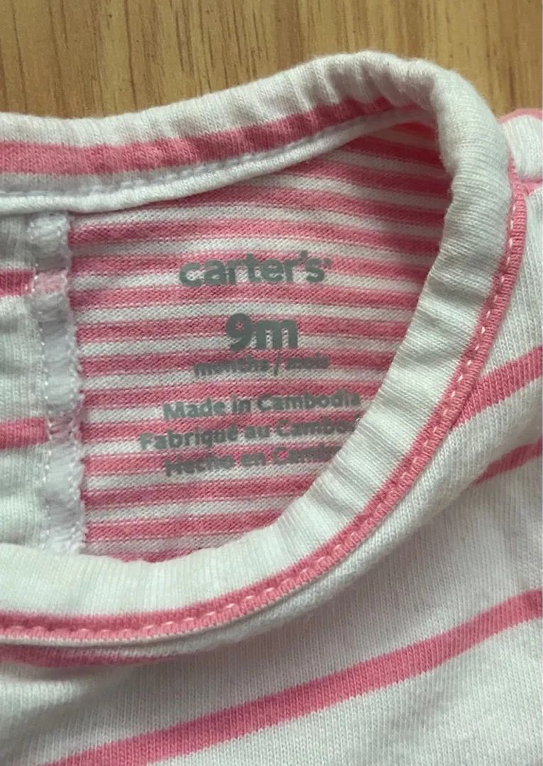 Romper vestido com body carters menina 9m ovelhinha rosa e branco  - Foto 2