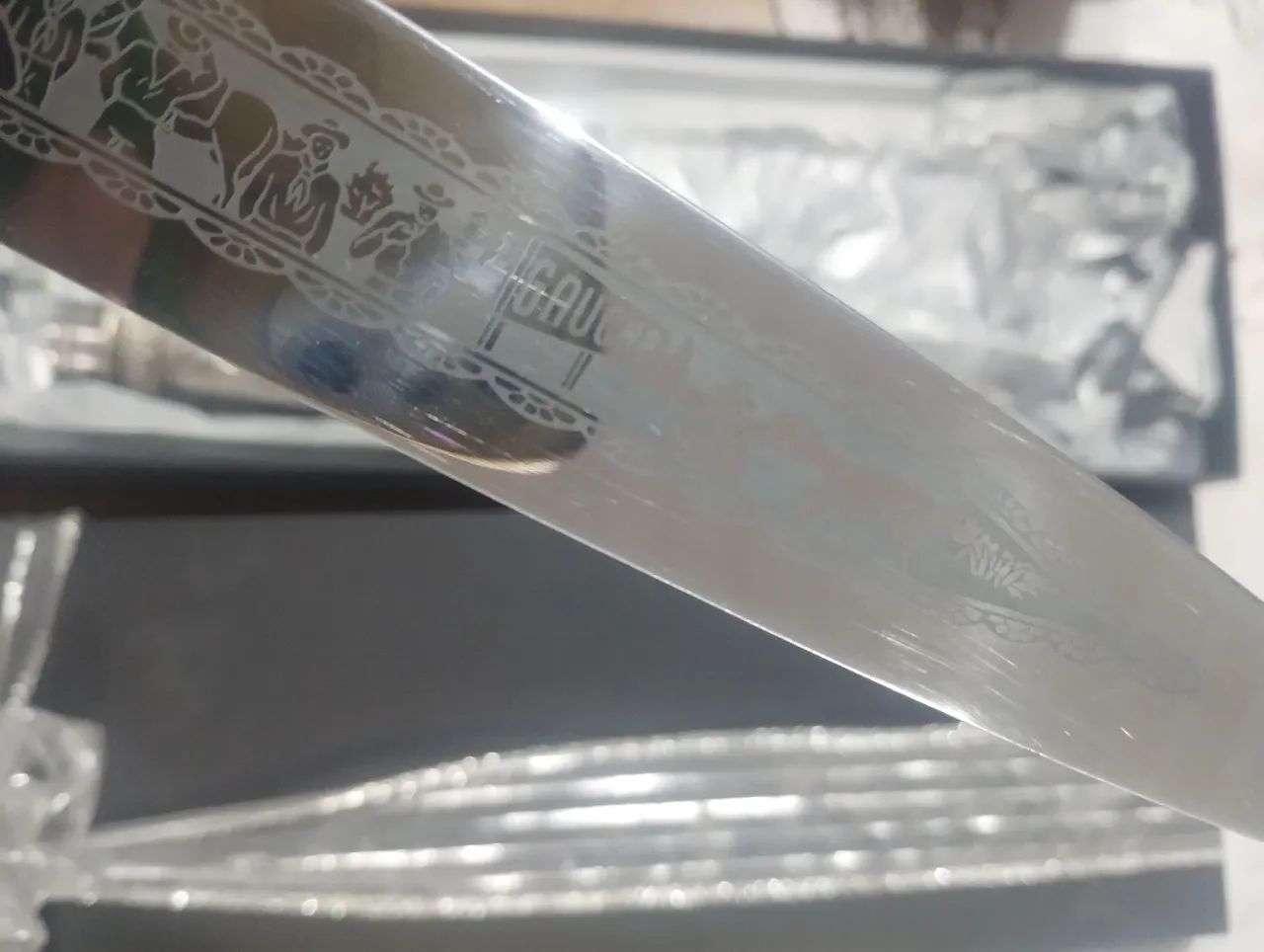 Faca Gaúcha Adaga Churrasco Esp A Prata Corneta - Foto 3