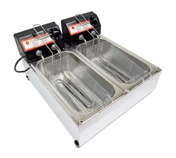 Fritadeira Elétrica 7 litros 2 cubas FritInox Profissional 220v