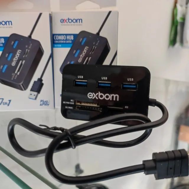 Hub USB com leitor de cartão de memória - Novo - Foto 4